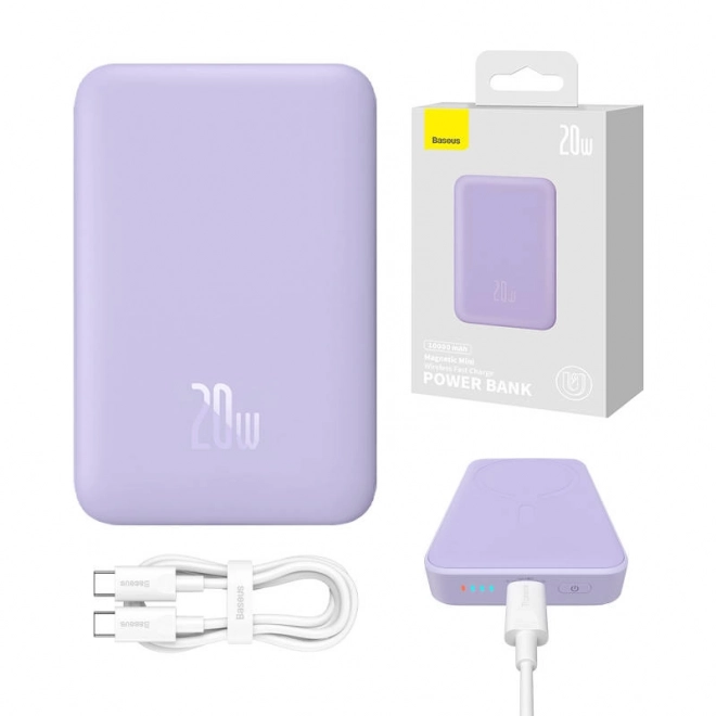 Baseus mágneses mini 10000mAh powerbank lila