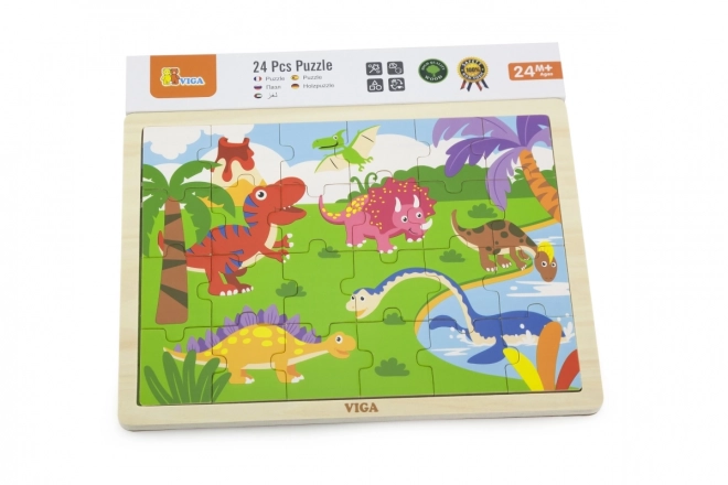 Fa puzzle dinoszauruszokkal