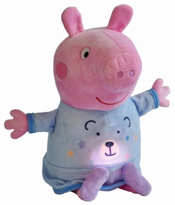 Peppa malac 2 az 1-ben plüss altató és fény, kék, 25 cm