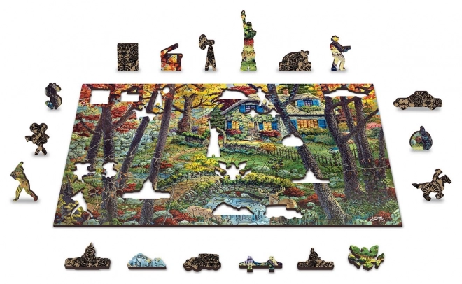 Faház az erdőben 2 az 1-ben puzzle