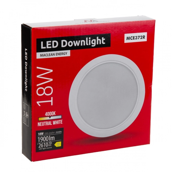Maclean LED mennyezeti panel 18W 4000K