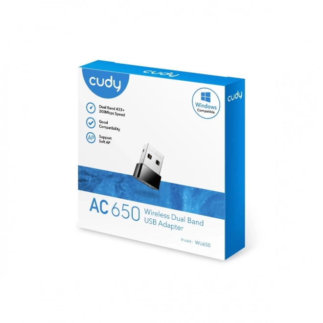 Mini USB 2.0 AC650 két sávos vezeték nélküli adapter