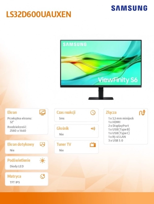 Nagyfelbontású 32 hüvelykes ViewFinity S60UD monitor