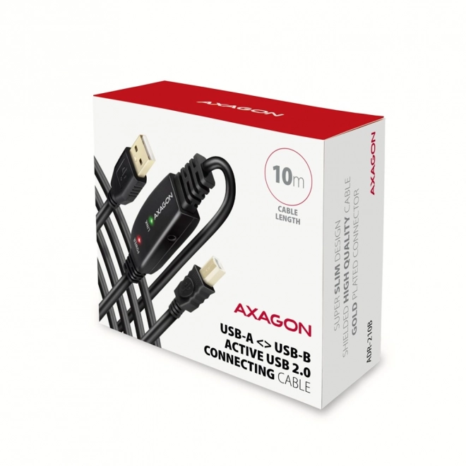 Axeagon aktív USB 2.0 hosszabbító kábel 10m