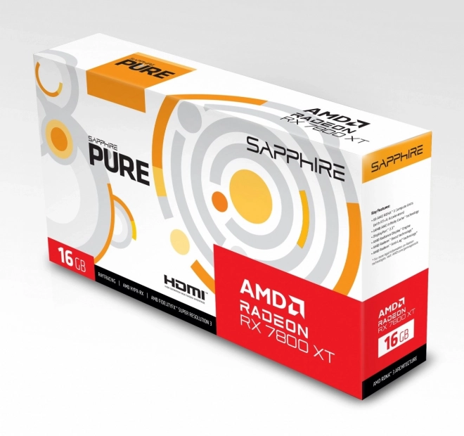 Radeon RX 7800 XT grafikus kártya PURE GAMING OC 16GB