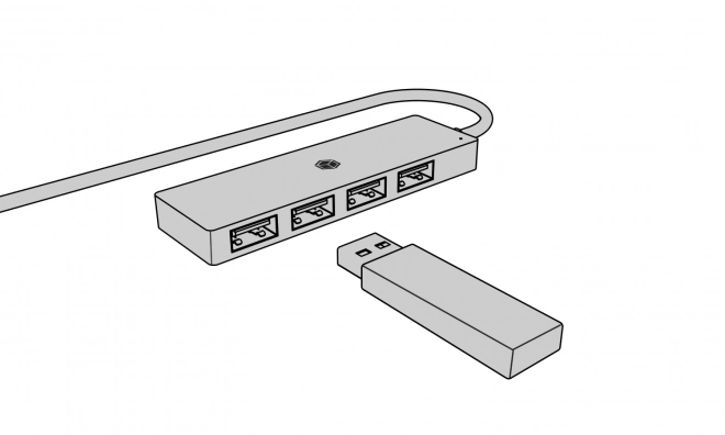 4-portos USB hub Type-C és Type-A