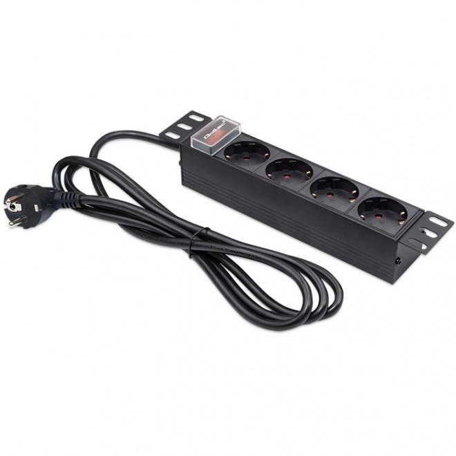 PDU elosztó rack szekrényekhez 10" | 1U | 16A | 4xSchuko | 1.8m