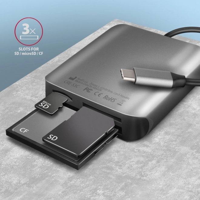 Axagon többslotos USB-C kártyaolvasó