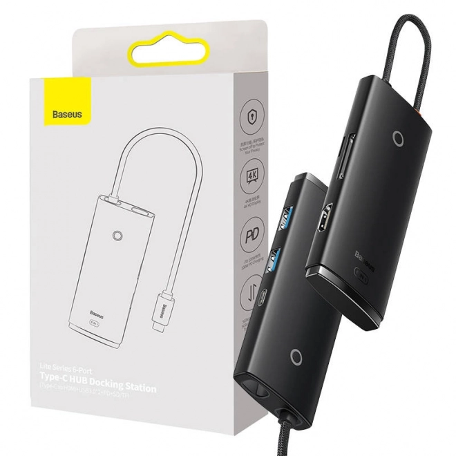 Baseus Lite Series 6 az 1-ben elosztó USB-C-hez