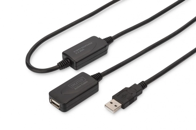 Usb 2.0 aktív hosszabbító kábel 20m fekete