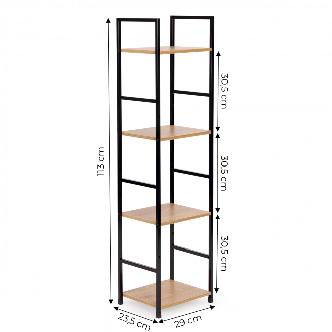 Modernhome loft fa és fém állvány 4 polccal