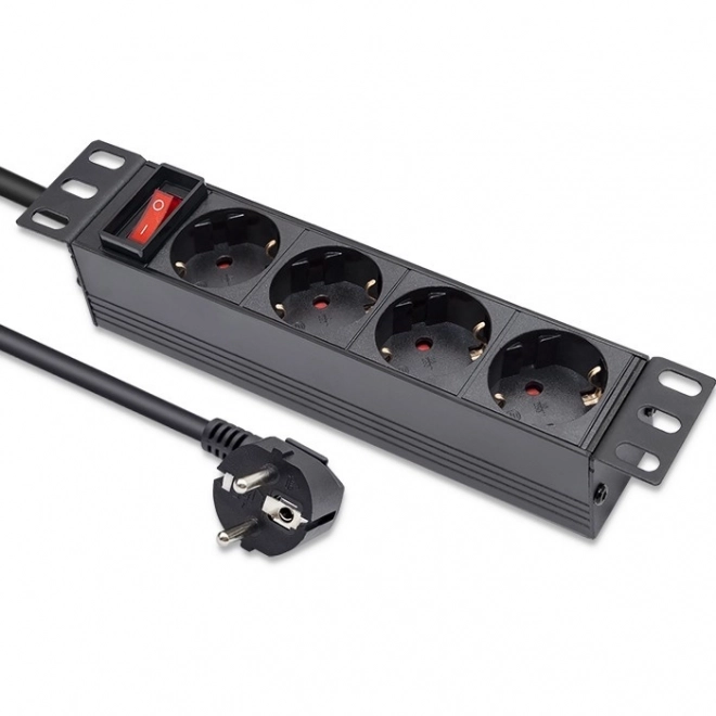 PDU elosztó rack szekrényekhez 10" | 1U | 16A | 4xSchuko | 1.8m