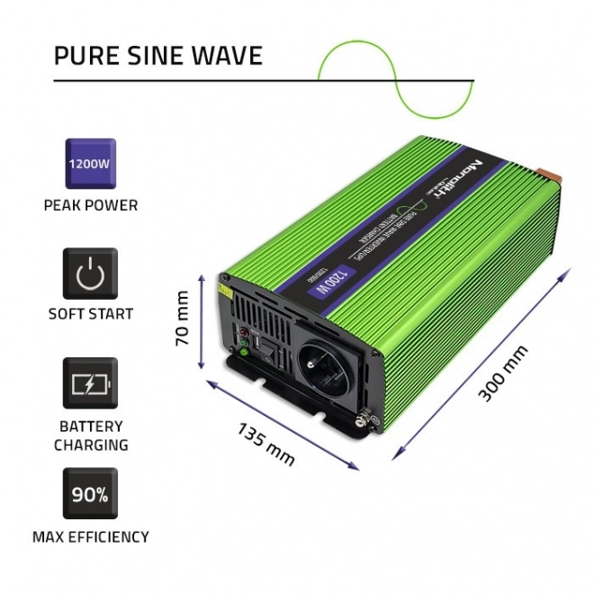 Csomagban: Qoltec Prémium Inverter 600W Csatlakozóval