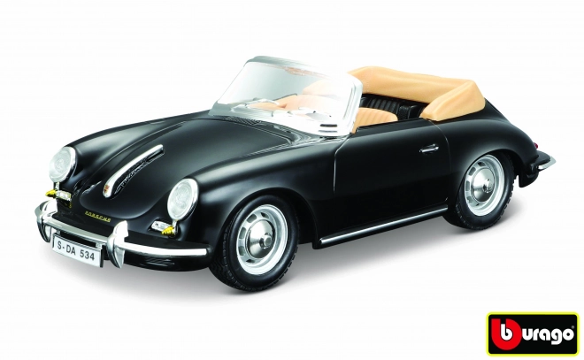 Bburago Porsche 356 B Cabriolet autómodell fekete 1:24