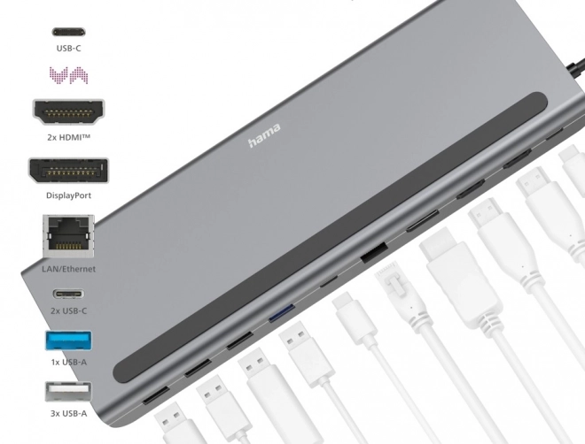 10 portos USB-C dokkoló állomás