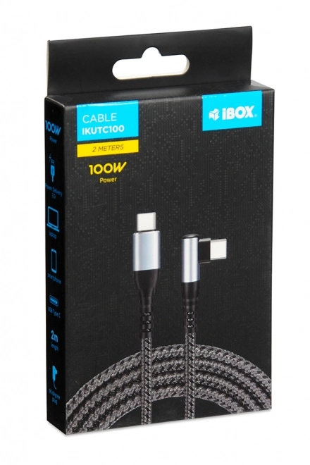 Usb-C kábel 100W 90 fokos csatlakozóval