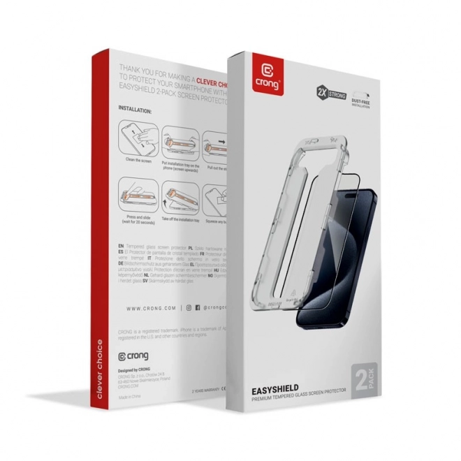 Képernyővédő üveg 2 db iPhone 16 Plus / iPhone 15 Plus készülékhez