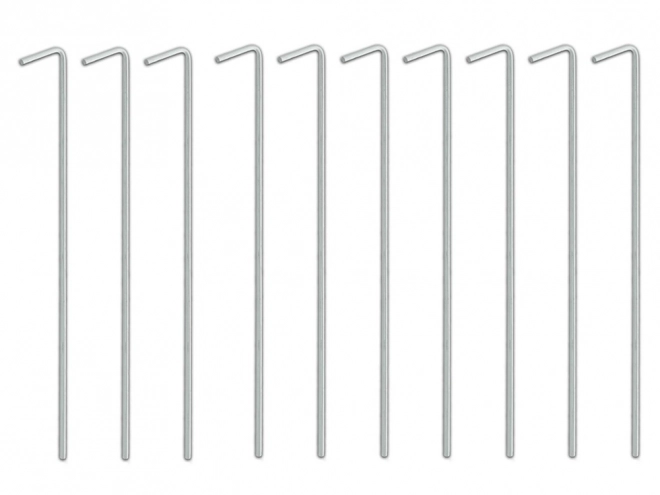 Acél sátorcövek készlet 24cm 10 darab akasztó és hurok