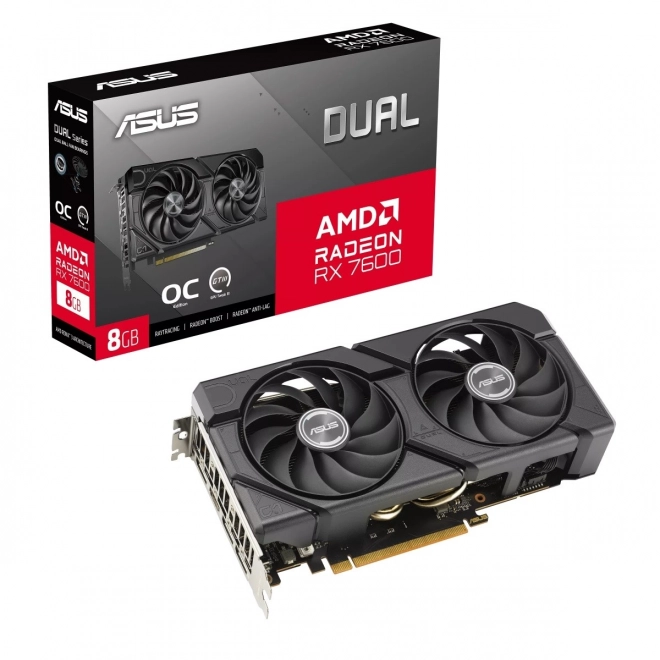 Dual Radeon RX 7600 EVO OC kiadás 8GB GDDR6 grafikus kártya