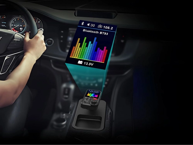 Bluetooth FM adó 5.0 autós kihangosító USB TF bass LCD