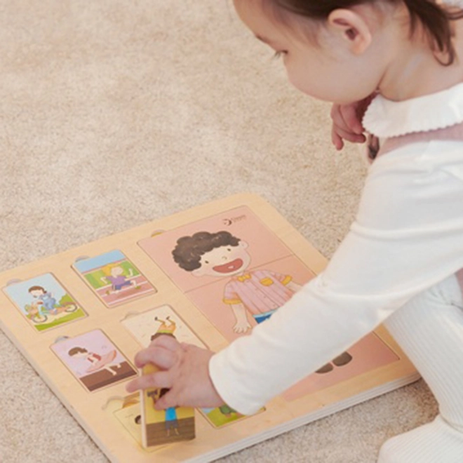 Társas fa puzzle emberi test/sport fóliában 30x30cm 12m+
