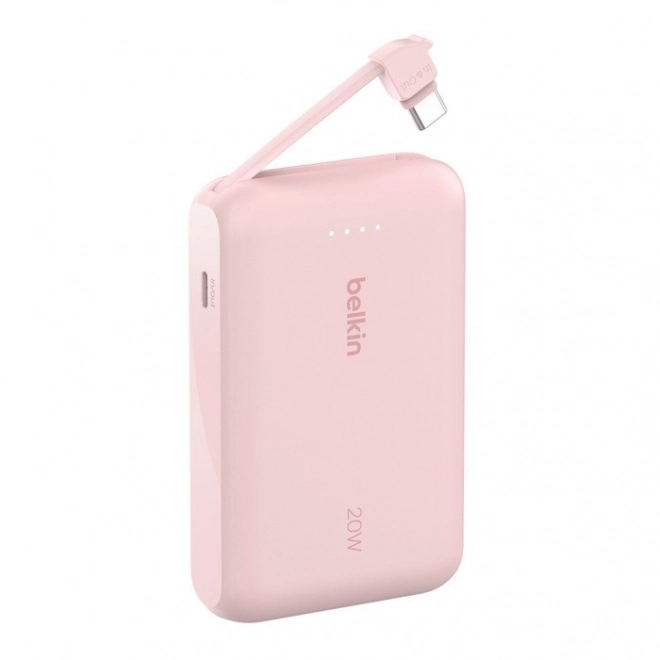 PowerBank BoostCharge 10 000 mAh 20W beépített C-kábel rózsaszín