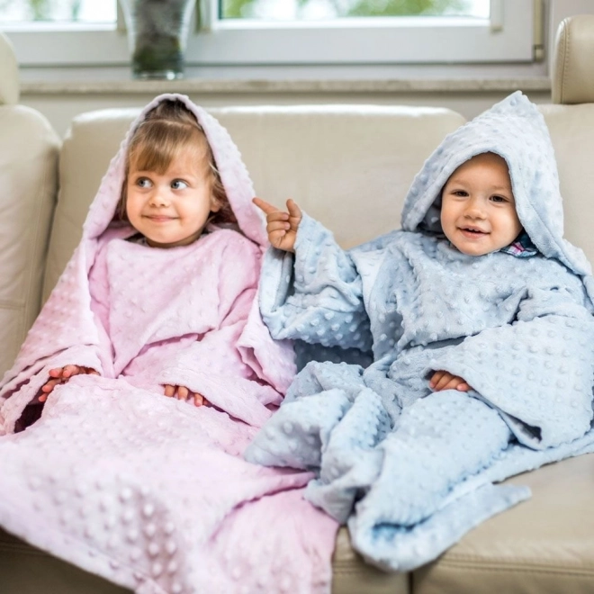 Bébi takaró ujjas fazonban - kék