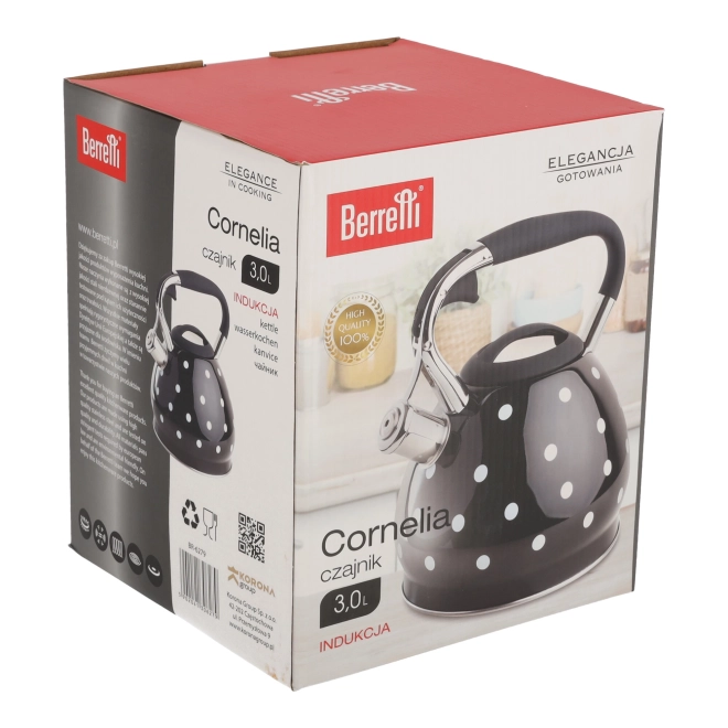 Fekete vízforraló 3 literes - Berretti Cornelia