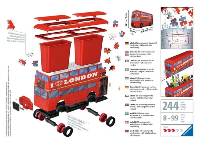 Ravensburger 3D puzzle londoni emeletes busz 216 darabos