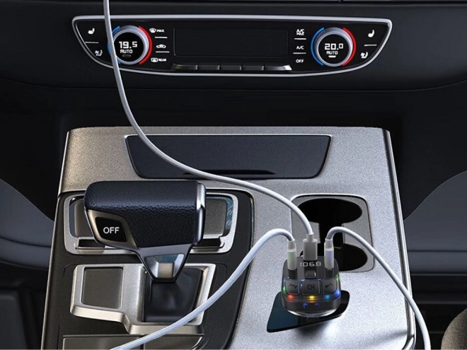 Autós FM Bluetooth Transmitter 5.3 többszörös USB töltővel