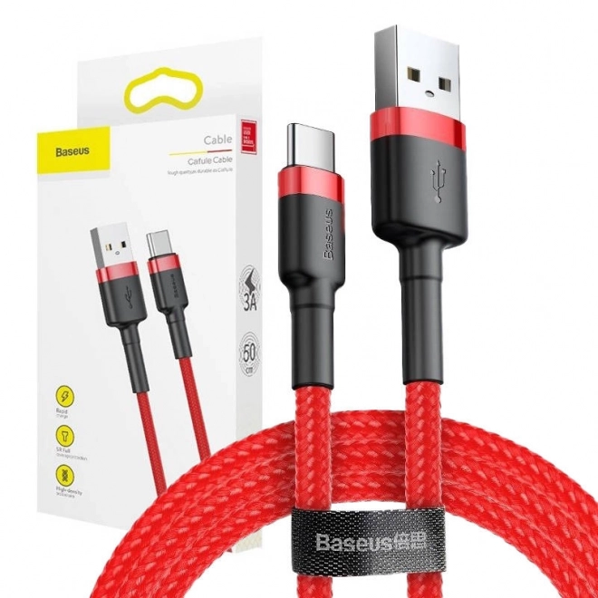 Baseus Cafule USB-C kábel 3m - Piros