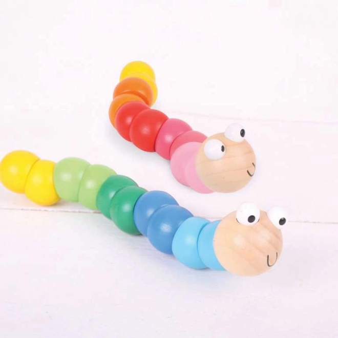 Színes fából készült kukac - Bigjigs Toys