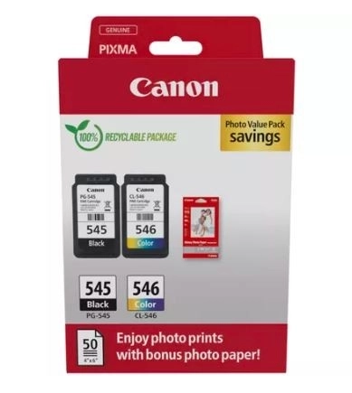 Canon nyomtatópatron PG-545 és CL-546 készlet fényes fotópapírral