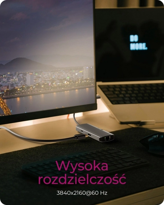 6 az 1-ben asztali dokkoló állomás HDMI-vel, USB-vel, PD-vel és LAN-nal