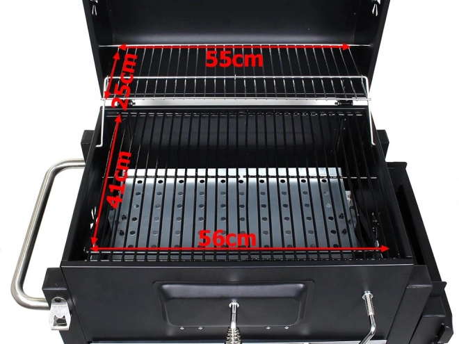 Kerti Grill Faszenes Két Ráccsal és Hőmérővel