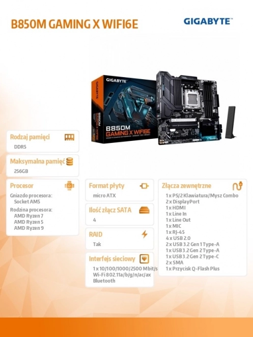 B850M GAMING X WIFI6E alaplap