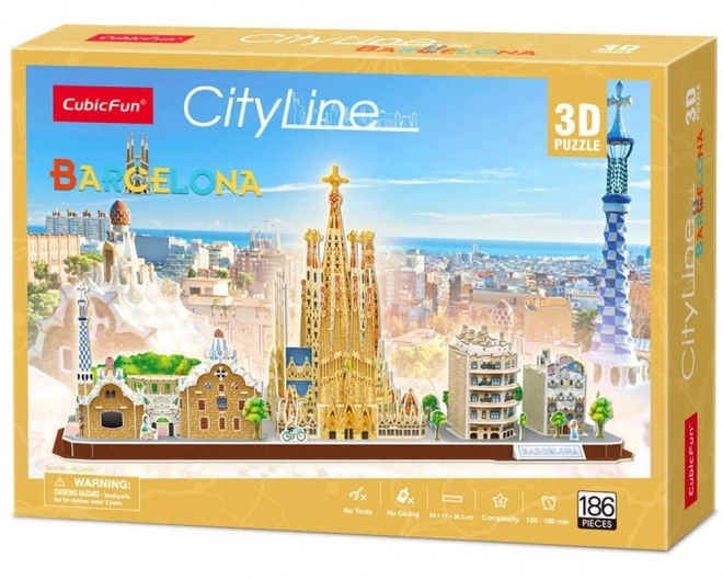 3D puzzle cityline barcelona