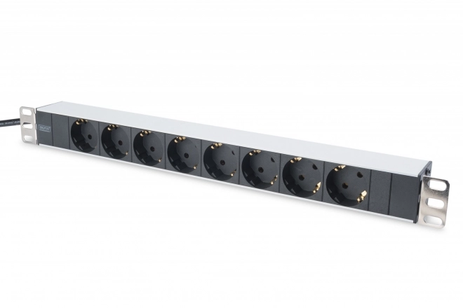 Alumínium 19" Rack PDU 8x Schuko csatlakozó, 2m kábel