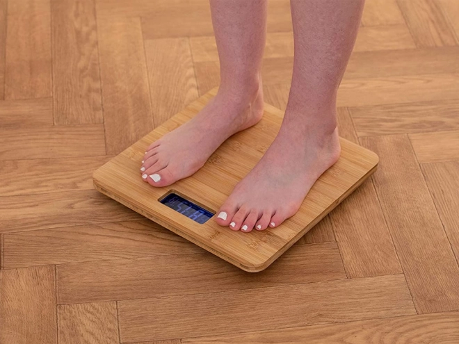 Elektronikus bambusz digitális mérleg 180 kg-ig