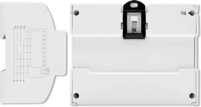 Háromfázisú kétirányú elektronikus villanyóra DIN-sínre szerelve