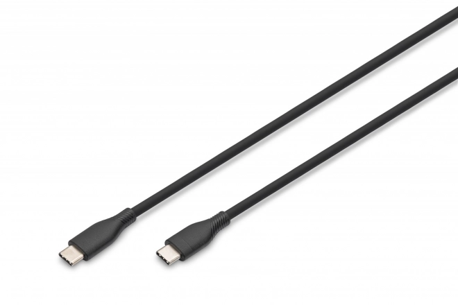 Silikon USB-C kábel, 2m, fekete