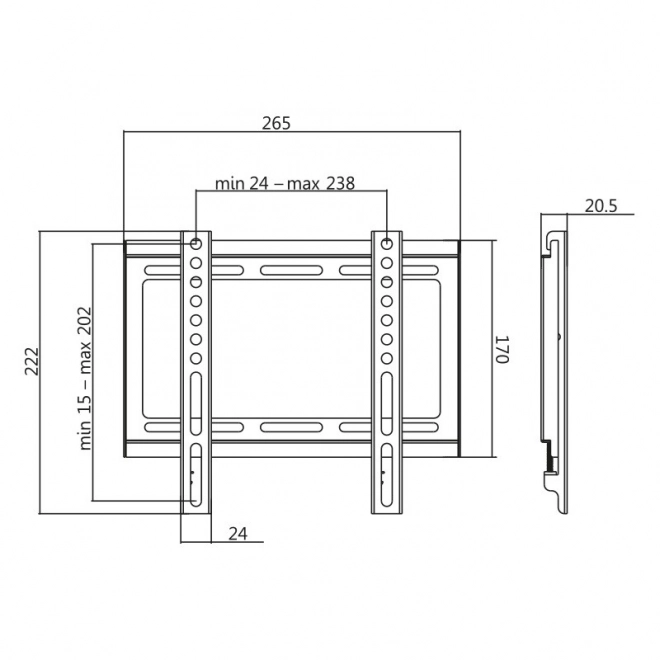 Fali konzol 23-42 lcd/led VESA max. 35kg