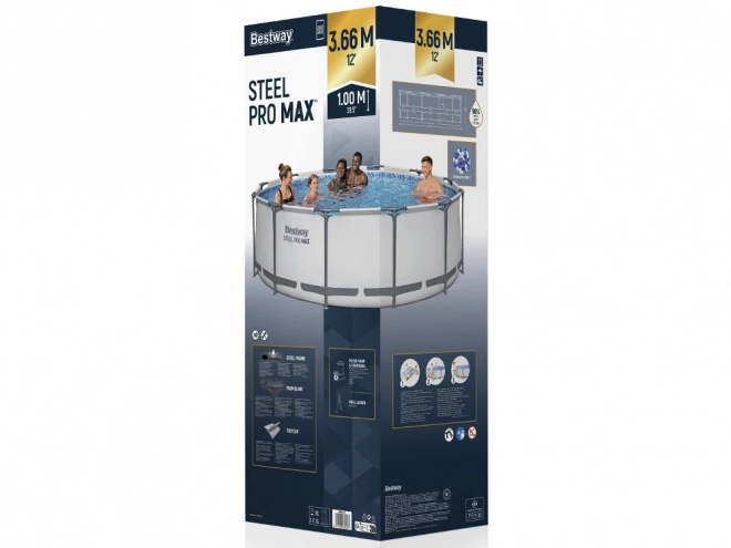 Stabil kerti medence, Bestway vázszerkezettel, átmérője 366 cm