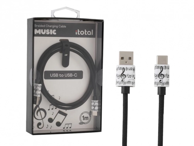 USB-C kábel zenei motívummal