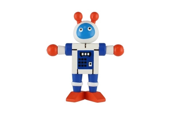 Fából készült robot játékfigura 12 cm