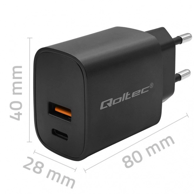 Qoltec GaN Power Pro fekete töltő
