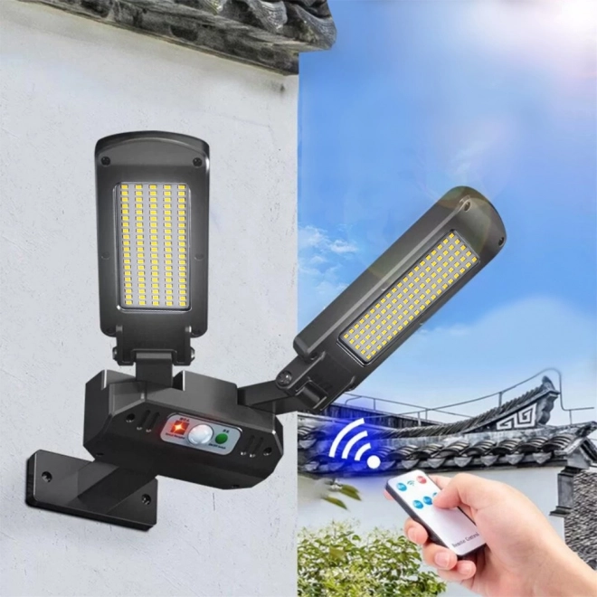 Napelemes utcai LED lámpa mozgásérzékelővel és távirányítóval