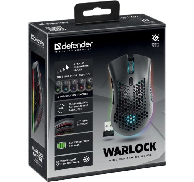 Vezeték nélküli gamer egér RGB világítással