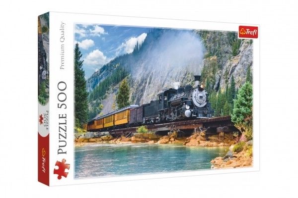 Párosító Puzzle 500 Darabos Gőzmozdony Hegyi Tájjal