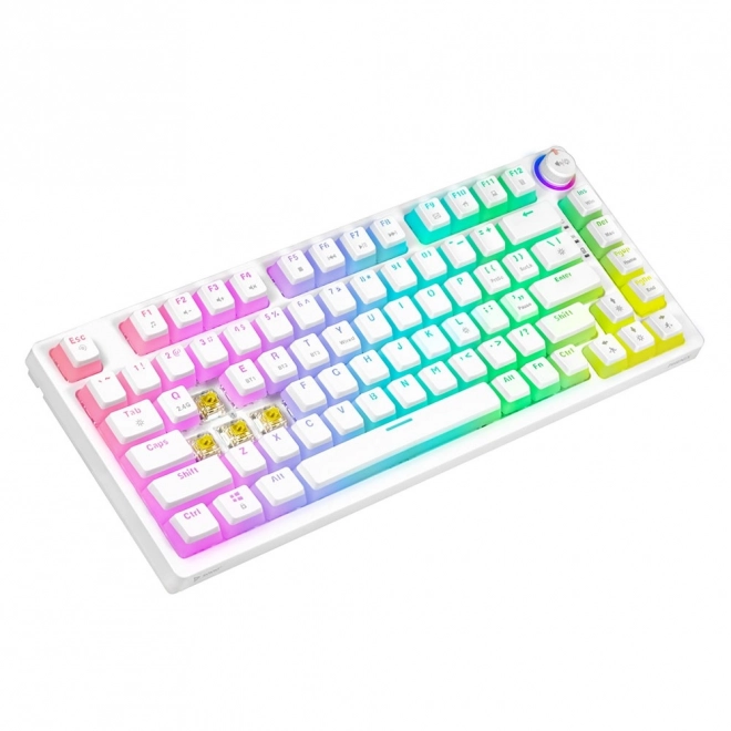 Mechanikus Vezeték Nélküli Billentyűzet SAVIO PHENIX WHITE Gateron Yellow Pudding